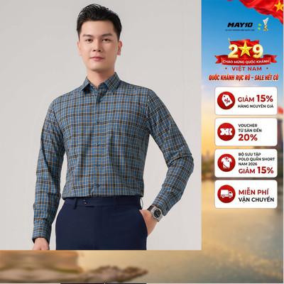 Áo Sơ mi nam dài tay May10 form RegularFit mã 010125131 AK559