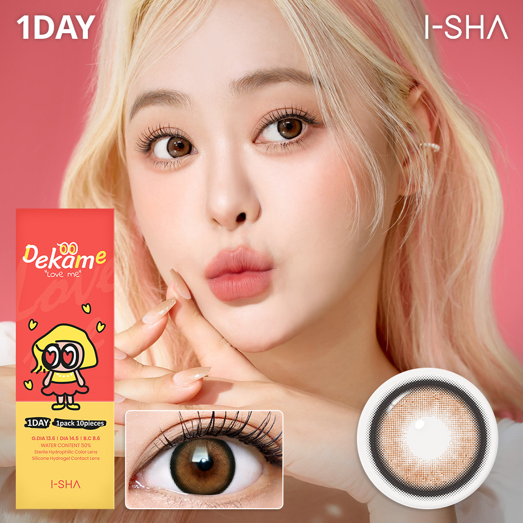 Hộp 10 lens I-SHA Dekame Love Me Toffeenut 1 ngày chính hãng Hàn Quốc có độ cận