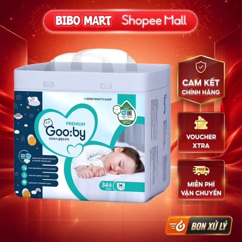 [MALL] Bỉm - Tã quần Gooby Premium size M 34 miếng - BM001.1
