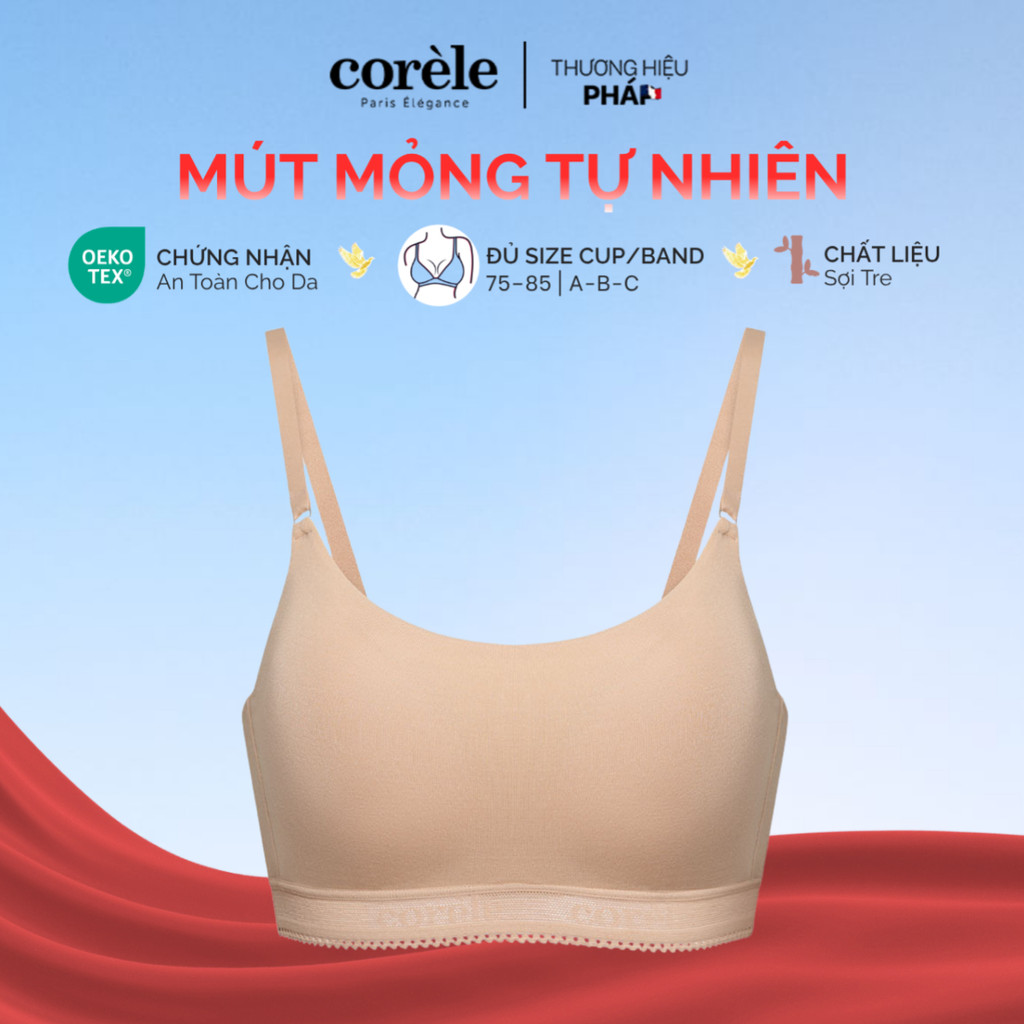 Áo ngực nữ bamboo cao cấp dáng Bralette mút mỏng không gọng, vải sợi tre thoáng khí êm nhẹ, chuẩn OE