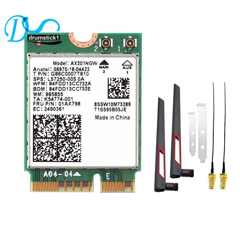 AX201NGW Thẻ WiFi Wi-Fi 6 2974Mbps 2.4Ghz / 5Ghz 10DB Ăng-ten BT5.2 Bộ chuyển đổi thẻ mạng không dây