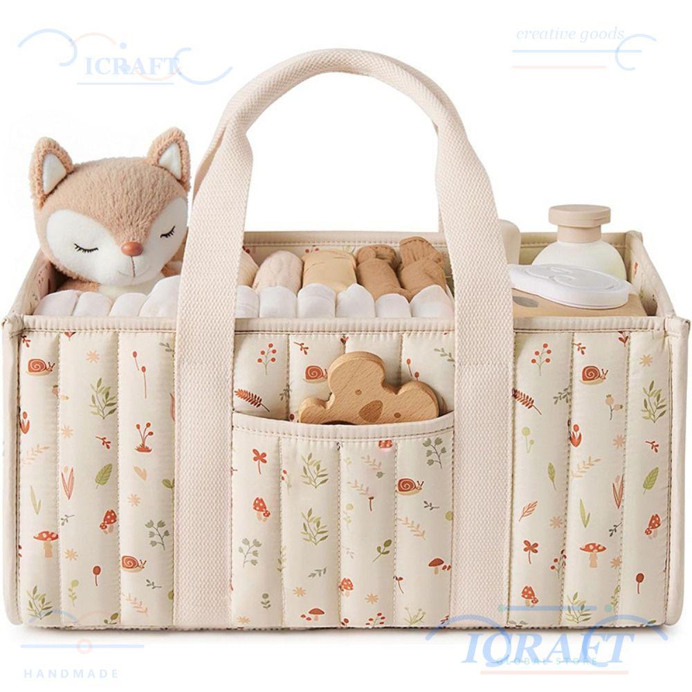 Giỏ đựng tã trẻ sơ sinh CRAFTML, Hộp đựng tã trẻ em di động hoa, Túi đựng tã trẻ sơ sinh đa chức năn