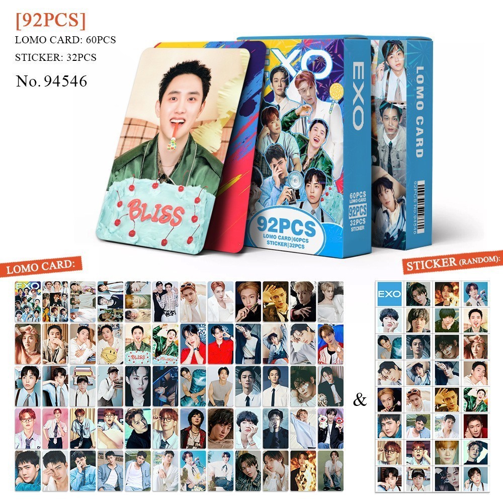 92 Miếng Nam Nhóm EXO Hỗ Trợ Photocard Edge Baekhyun Wu Sehun KPOP Hàng Hóa LOMO Photocard