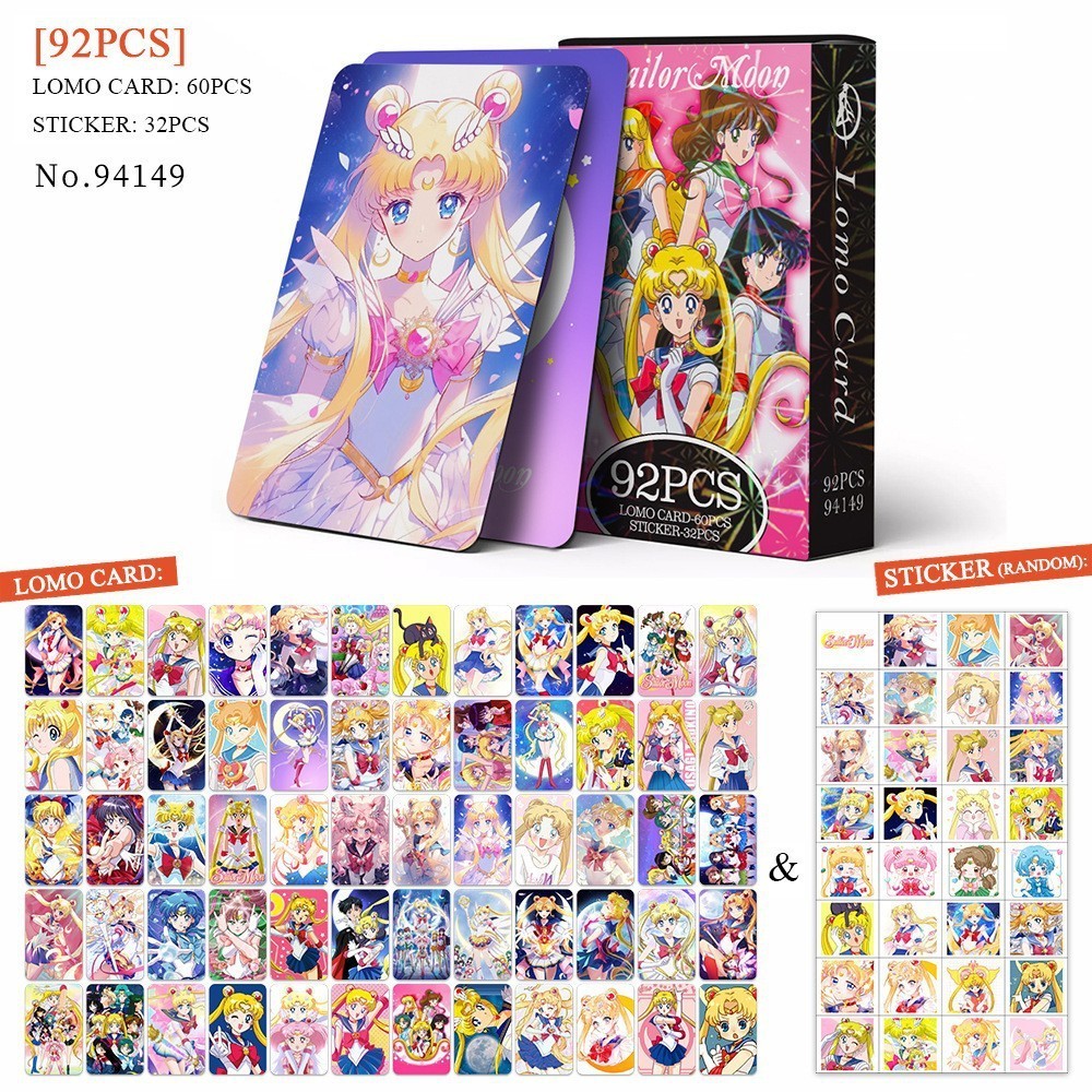 92 Thủy Thủ Mặt Trăng Hai Mặt Cao Cấp In Màu Thẻ Ảnh Anime Hàng Hóa LOMO Thẻ Ảnh