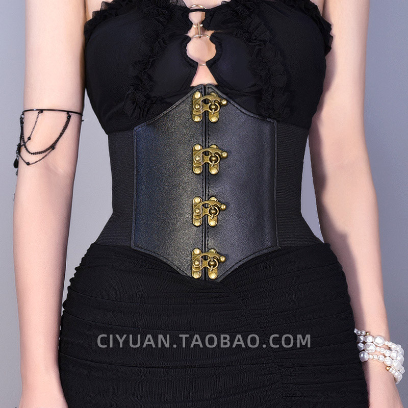 Gothic Gothic Gothic Punk Gothic Retro Hơi Nước Máy Móc Wasteland Dây Lưng Hẹp Eo Mỏng Hơn Nhìn Phụ 