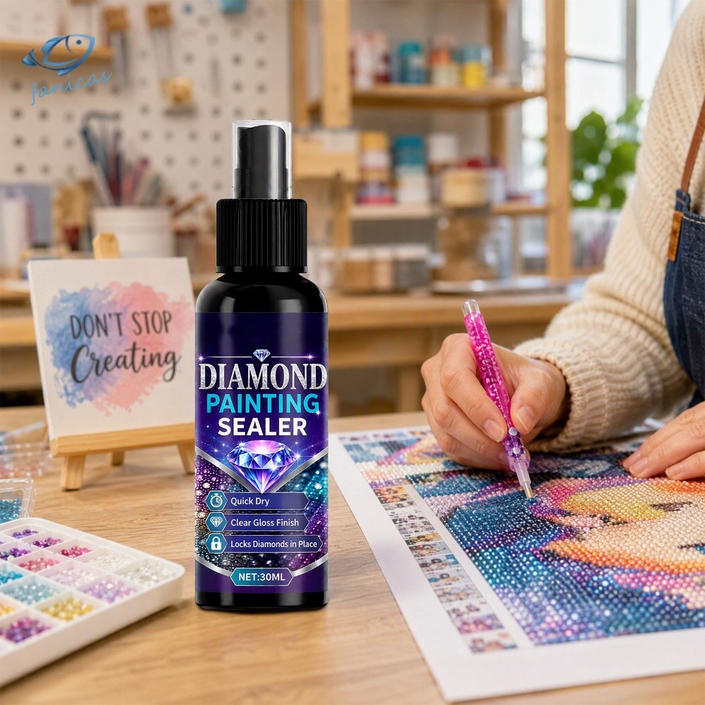 Diamond Painting Sealer Spray Gloss Finish Áo bảo vệ chống bụi 30ml 100ml [Fanicas.vn]