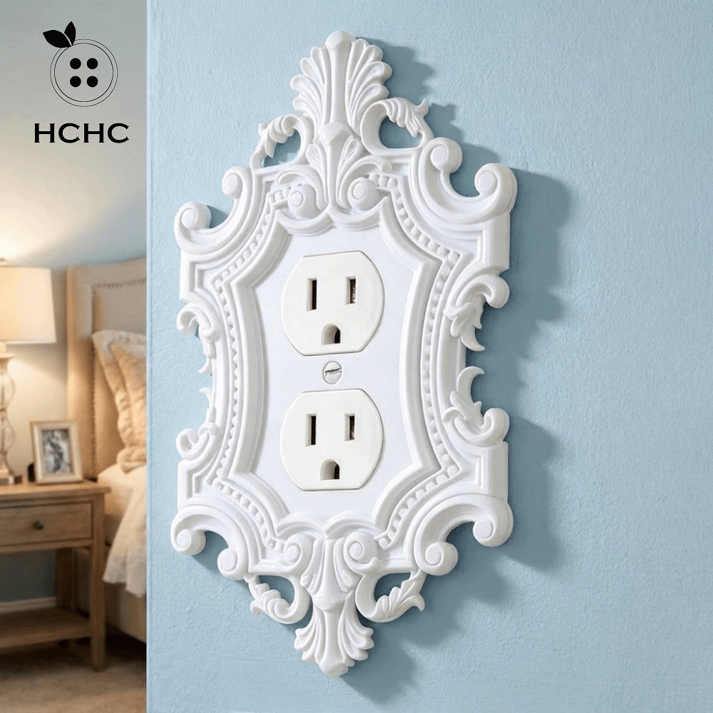 HCHC Switch Plate Cover, Khắc Nhựa Vintage Light Switch Cover, Thẩm Mỹ Duplex Outlet Bật Lửa Gothic 