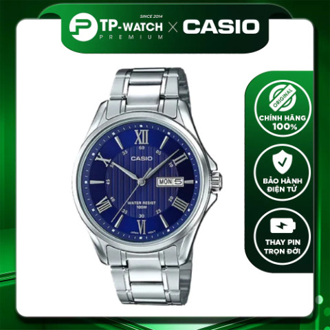 Đồng hồ nam dây thép Casio MTP-1384D-2AVDF Size 41mm - Chống nước 100m | Casio nam MTP-1384D-2A