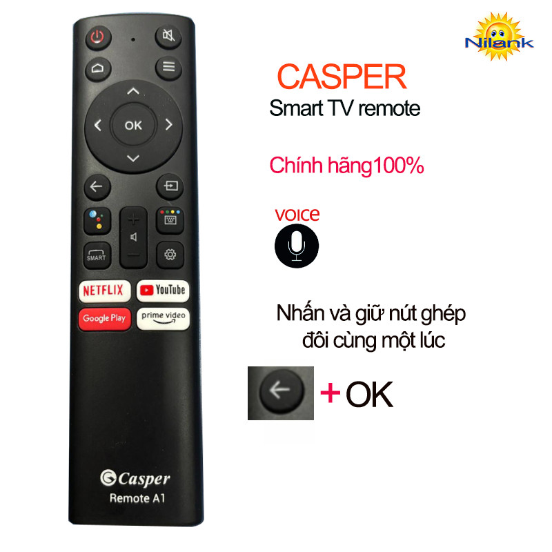 [Nilank] Chính hãng  Remote Điều khiển Casper Smart TIVI giọng nói Remote A1 A2