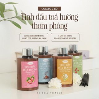 Combo 2 tinh dầu toả hương dịu nhẹ bản mới Ynikala 250ml có kèm que khuếch tán