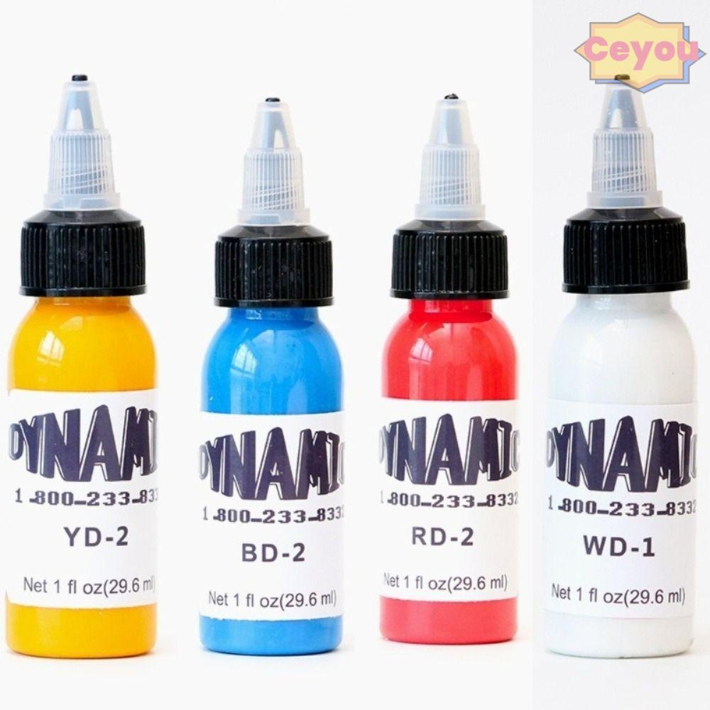 CEYOU Tattoo Practice Color, White Blue 30ML Tattoo Ink, Body Art Red Yellow Tattoo Ink Pigment Tatt