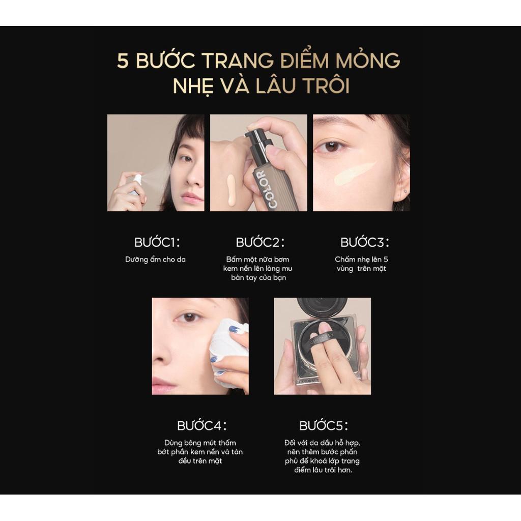Ảnh 9 của Kem Nền Colorkey Dạng Lỏng Lâu Trôi Dưỡng Ẩm Kiểm Soát Dầu Lâu Trôi Suốt 12 Giờ