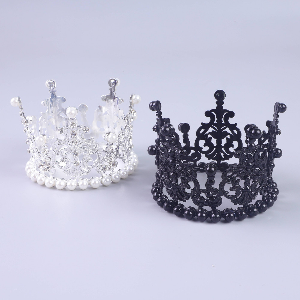 Baking Round Pearl Crown Cake Decoration Birthday Dessert Small Gifts