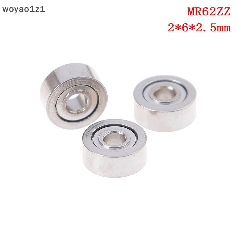 Woyao 10 Cái MR62ZZ (2x6x2.5mm) vòng bi chính xác được bảo vệ bằng kim loại vòng bi mini [COD]