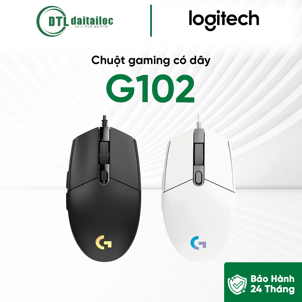 Chuột Chơi Game Có Dây Logitech G102 Đen - Hàng Chính Hãng