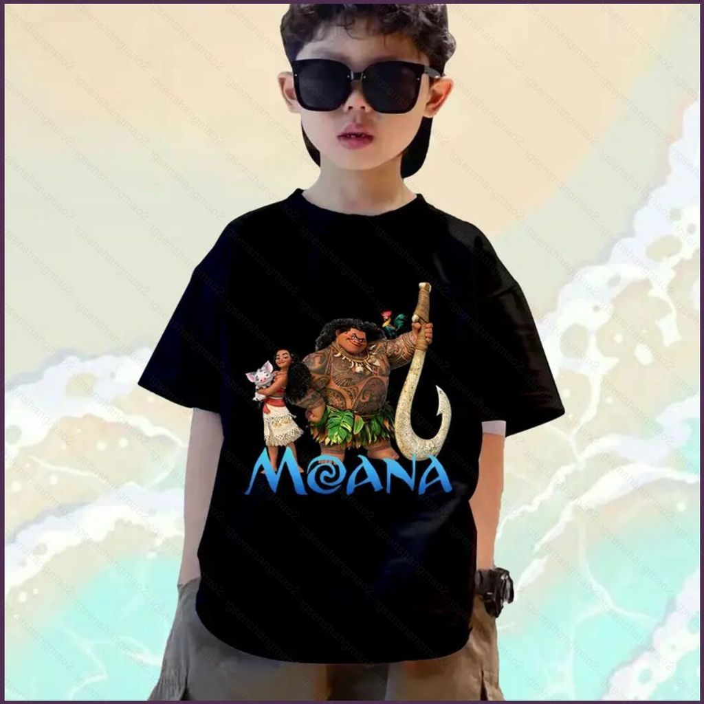 PS2 Moana 2 Cosplay Vải Trẻ Em Unisex Xu Hướng Thời Trang Mùa Hè Áo Thun Anime Tay Ngắn Top SP2