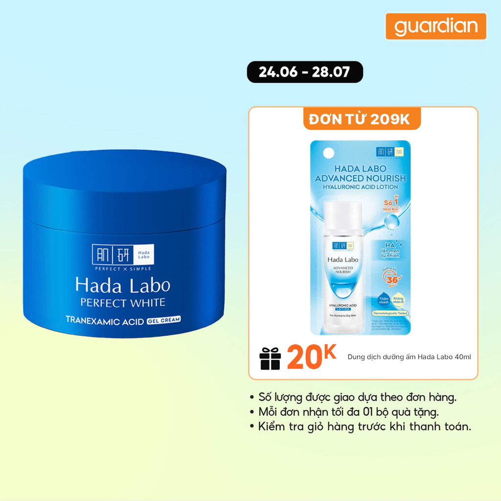 Gel Dưỡng Hỗ Trợ Sáng Da Chuyên Sâu, Giảm Thâm Sạm Hada Labo Perfect White T.X.A Gel Cream 50gr