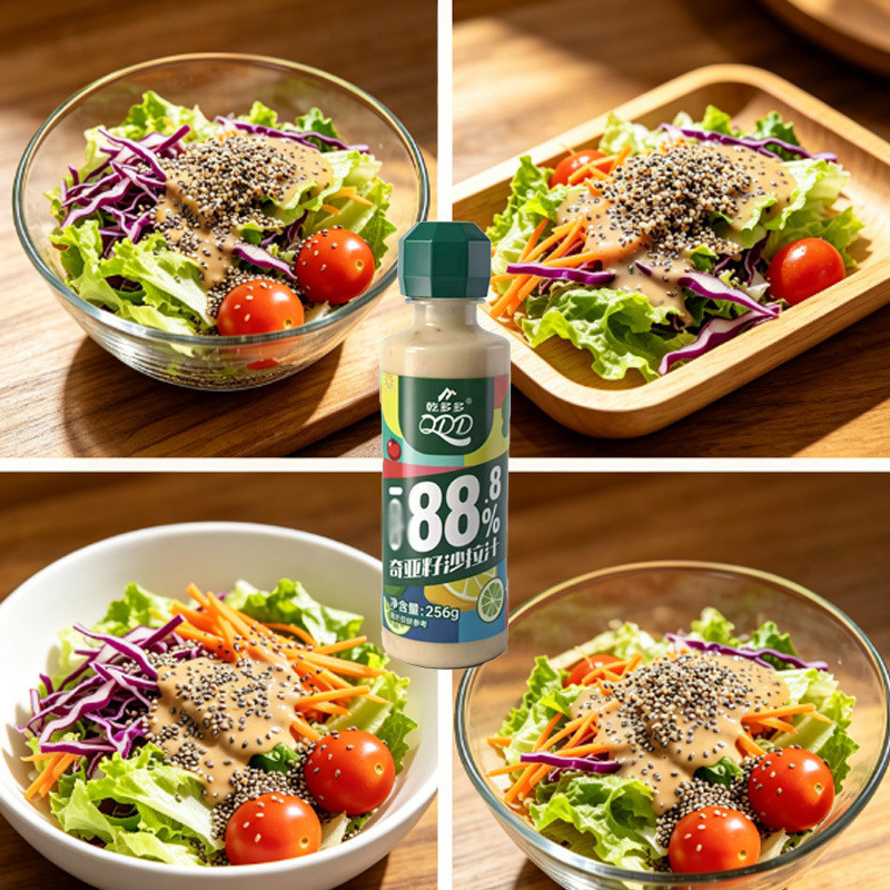 Nước Sốt Salad Chia Hạt Rau Củ Quả Gà Ăn Liền, Sốt Mè Rang, Phù Hợp Cho Salad Lạnh Gia Đình