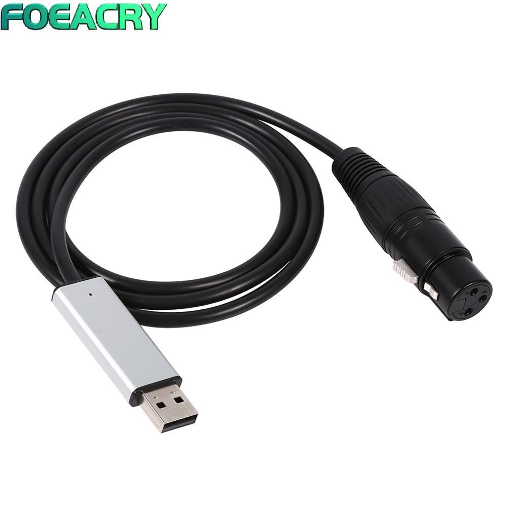 Bộ chuyển đổi USB sang DMX FOEACRY, Giao diện USB sang DMX Mini màu đen, Bộ chuyển đổi USB DMX512 bề