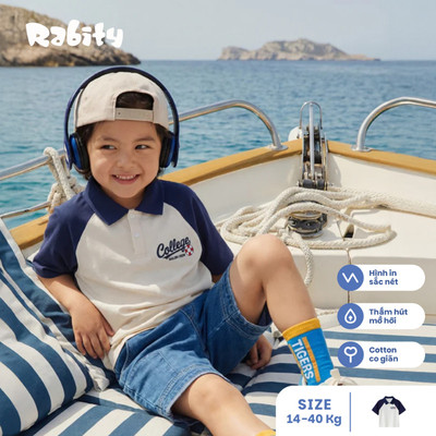   Áo thun polo cổ bẻ ngắn tay bé trai Rabity 901.025