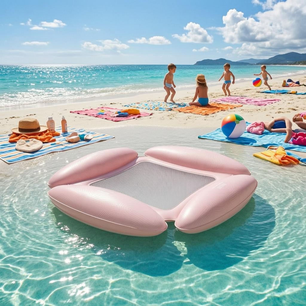 Bể Bơi Bơm Hơi Lounger Lưới Nhẹ Phao Giường Bốn Ống Giường Thoải Mái Lounger Lounger Dễ Dàng Bơm Hơi