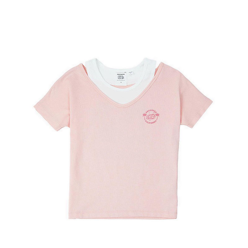 Áo Skechers Girl Knit Short Sleeve Girls-Peach