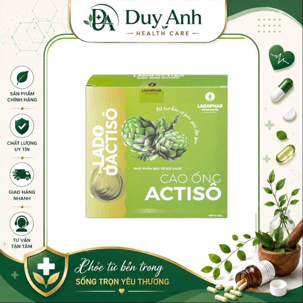 Ladophar Lado Actiso Cao Ống Actiso hộp 10 ống – TIỆN UỐNG, THANH MÁT