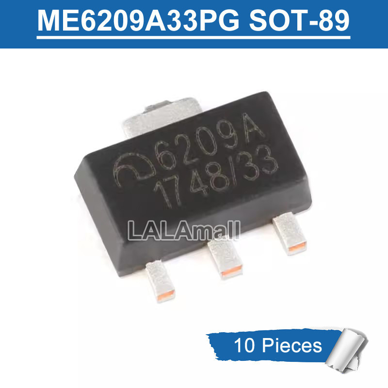 10 Chiếc ME6209A33PG 6209A SOT-89 ME6209A-33 SOT89 SMD 3.3V LDO Bộ Điều Chỉnh Chip IC Mới
