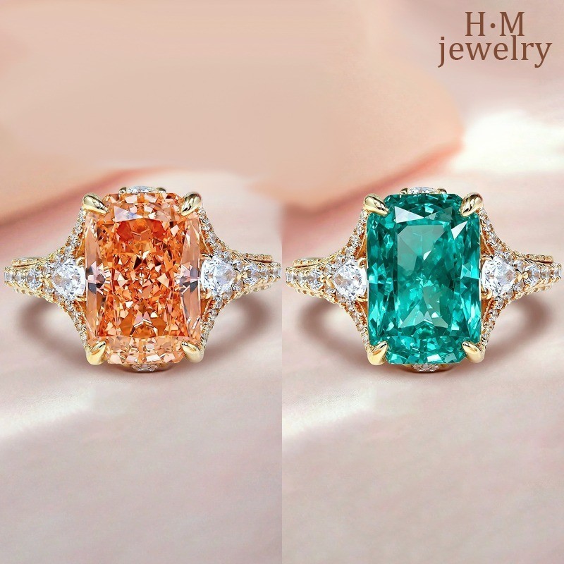Thời trang sang trọng Paparazzi Pink Paraiba Green Moissanite dành cho nữ