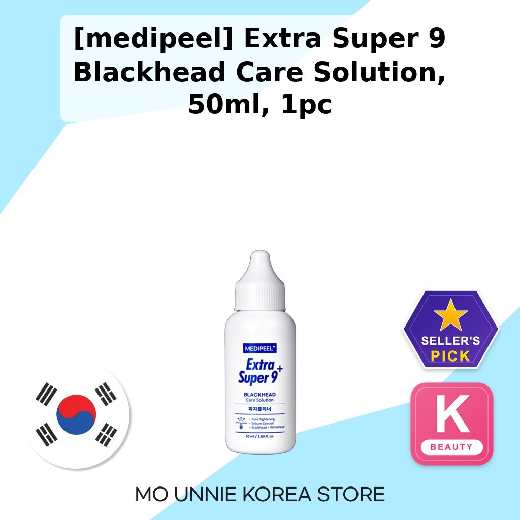 [medipeel] Dung dịch chăm sóc mụn đầu đen Extra Super 9, 50ml, 1pc / Dung dịch mụn đầu đen Hàn Quốc 
