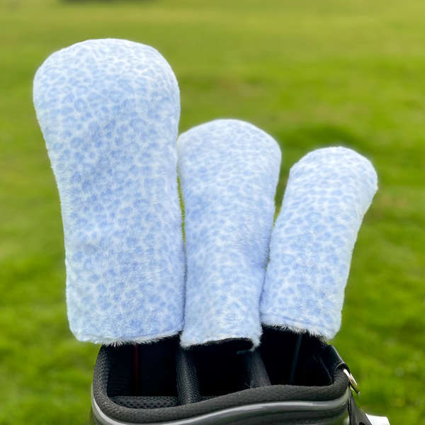 Golf Club Cover Iron Putter Cover Sang Trọng Da Báo In Đầu Golf Vỏ Bảo Vệ Nắp Số. 1 Gỗ Fairway Gỗ Sắ