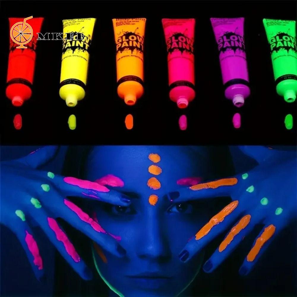 MKEB Face Huỳnh Quang Glow Paint, Màu Dạ Quang 10ml Body Art Painting, Body Face Paints Set Kids Mak