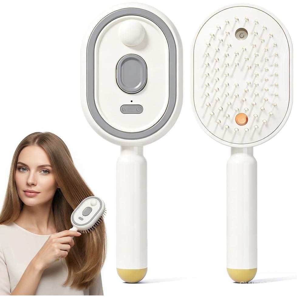 2026NewElectricSteamBrush, CordlessRechargeableDetanglingBrushwithWaterSpray, Anti-FrizzStylingCombf