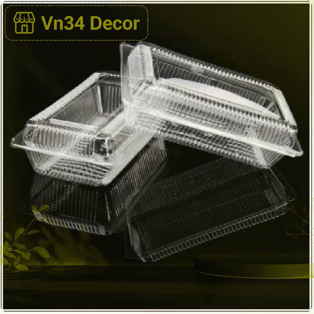 [HỘP H04] Lốc 100 hộp nhựa H04, hộp nhựa đựng bánh dùng 1 lần