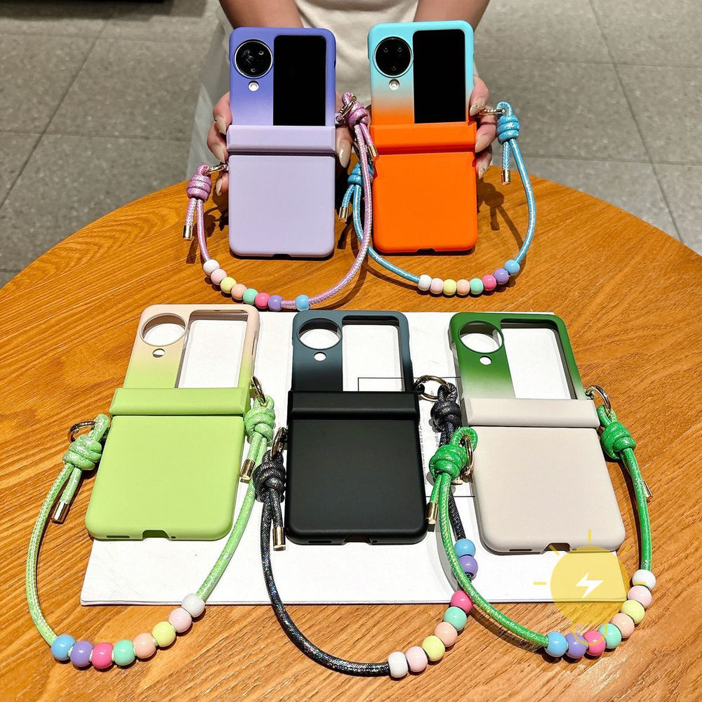 Phone Case For OPPO Find N3 Flip N2 Flip PC TPU Skin Friendly Strap Skin Friendly Aesthetic Korean C