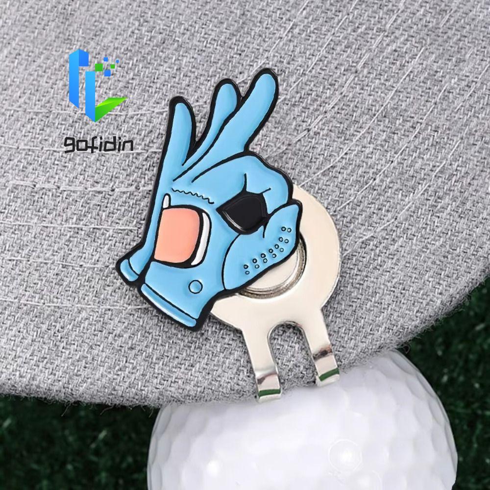 GOFIDIN Golf Cap Clip, OK Sign Golf Ball Mark, Sáng Tạo Họa Tiết Hoạt Hình Bóng Vị Trí Vành Trang Tr