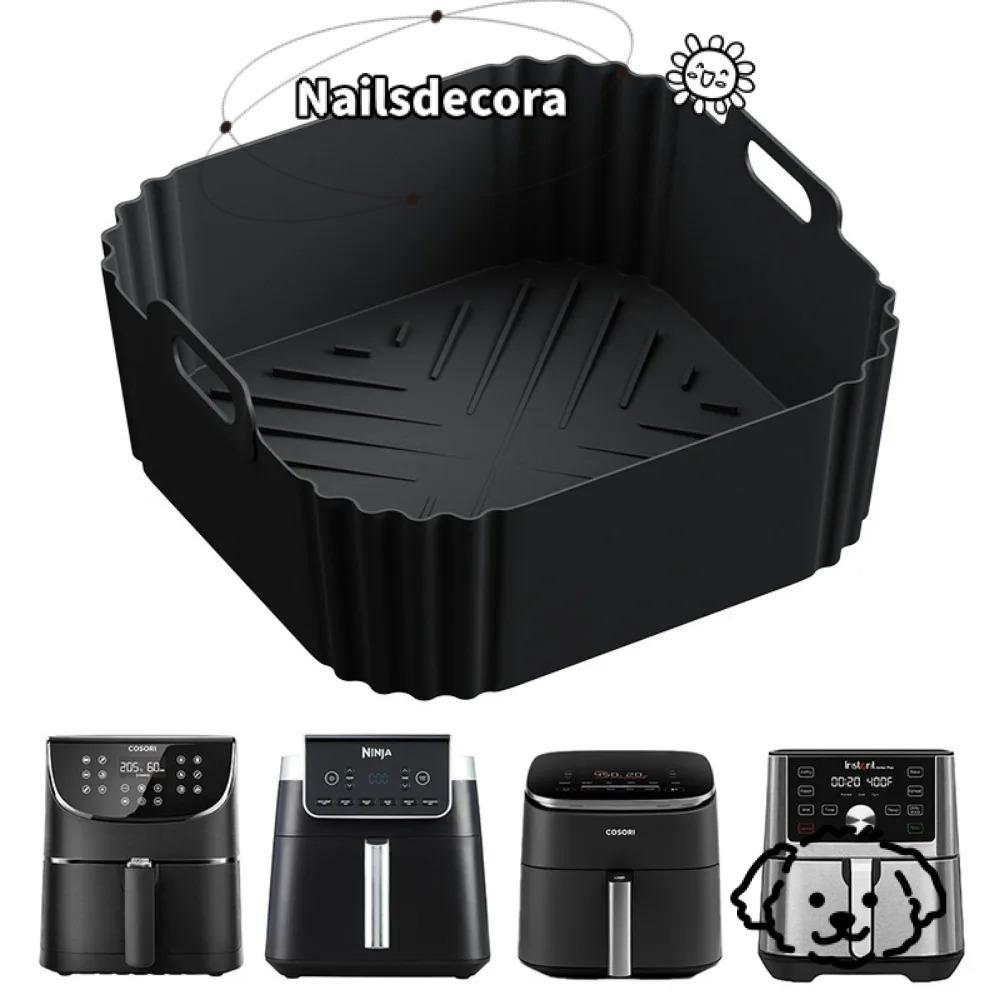 NAILS Giỏ chiên không khí có thể tái sử dụng, Khay nướng không khí vuông nâng cao, Hộp đựng giỏ vuôn