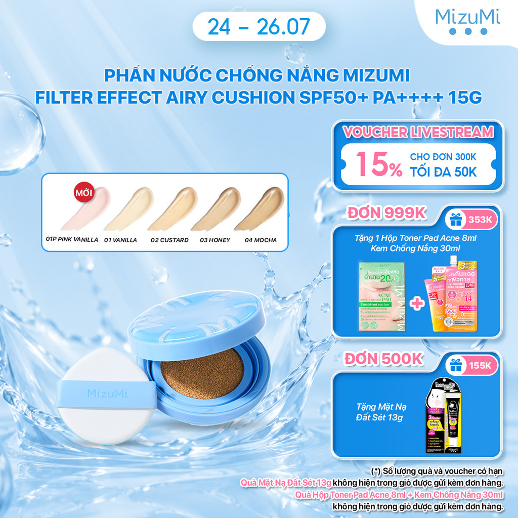 Phấn nước chống nắng MizuMi Filter Effect Airy Cushion SPF50+ PA++++ 15g