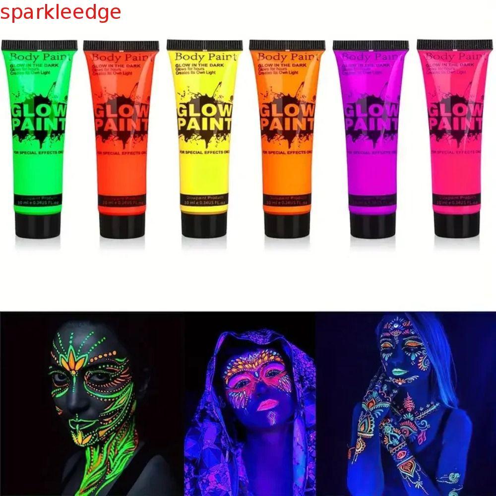 SPARKLEEDGE Face Huỳnh Quang Glow Paint, 10ml Màu Sắc Dạ Quang Body Art Painting, Body Face Paints S