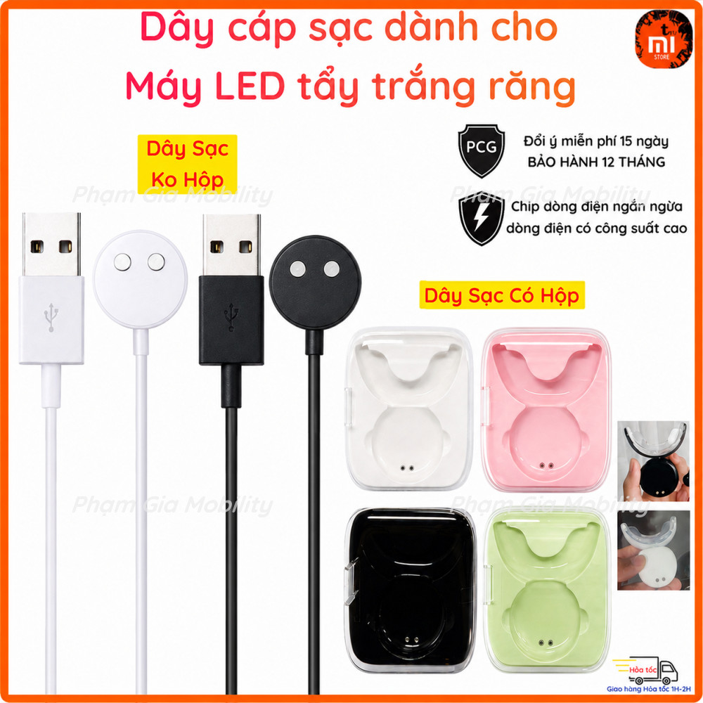 (BH 12T) Dây cáp sạc từ tính dành cho máy Led tẩy trắng răng tại nhà Smilee Extra, Extra Pro, Ultima