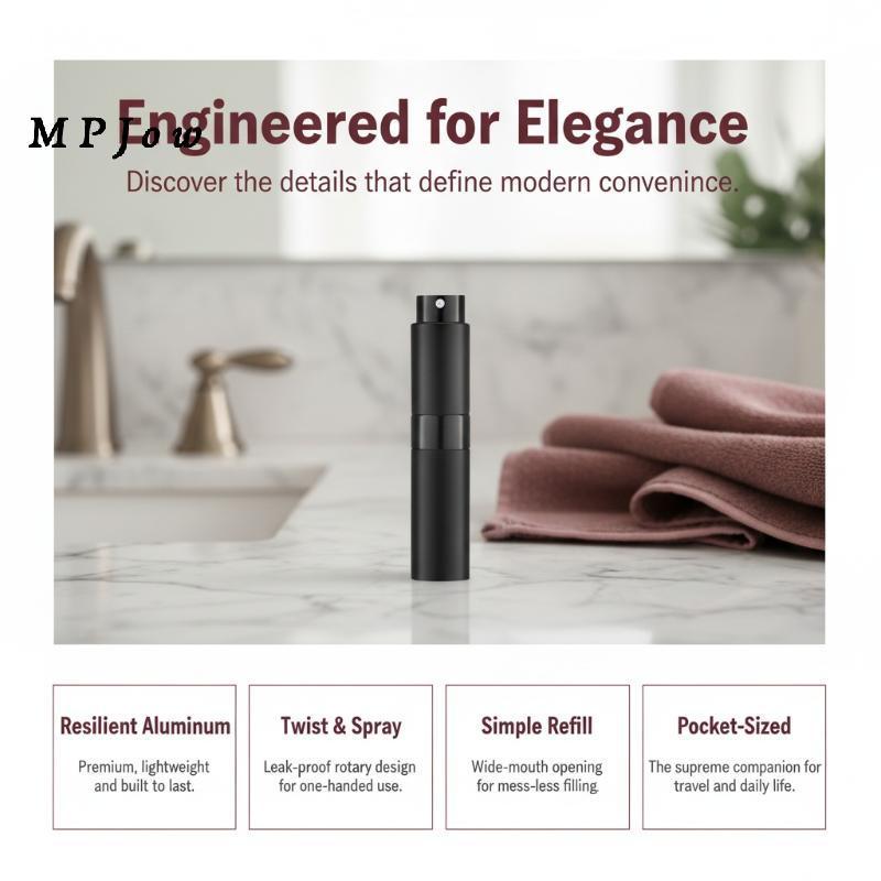 MPJow 4 Chiếc Rỗng 8ml Chai Nước Hoa Có Thể Đổ Lại Di Động Chống Rò Rỉ Cologne Atomizers Cho Du Lịch