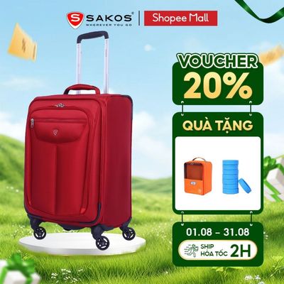 Vali Kéo Vải Du Lịch SAKOS WINNER 6 Size M (24inch) Thiết Kế Ngăn Thông Minh Khóa TSA Bảo Mật Cao