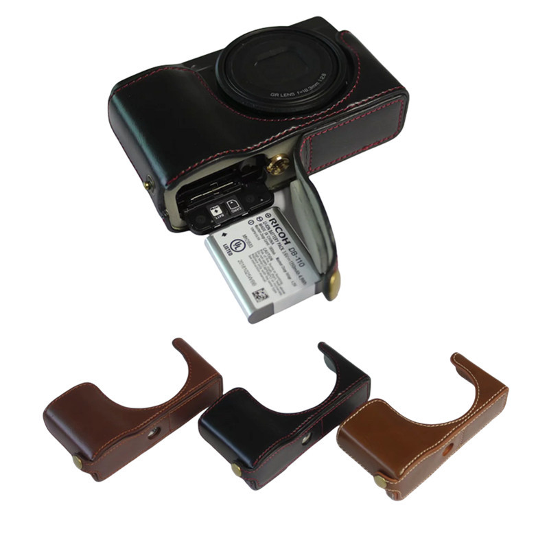 Thích hợp cho Ricoh Ricoh GR3X GR3 Túi đựng máy ảnh GRIII Bao da Đế da thật Nửa vỏ bảo vệ di động