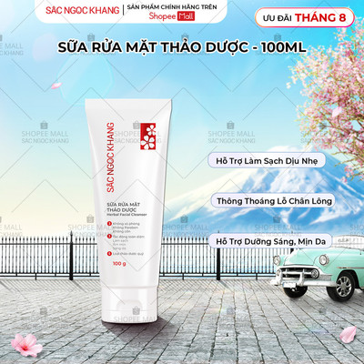 Sữa rửa mặt Thảo Dược Sắc Ngọc Khang làm sạch nhẹ dịu dưỡng da mềm mịn không gây khô da 100g