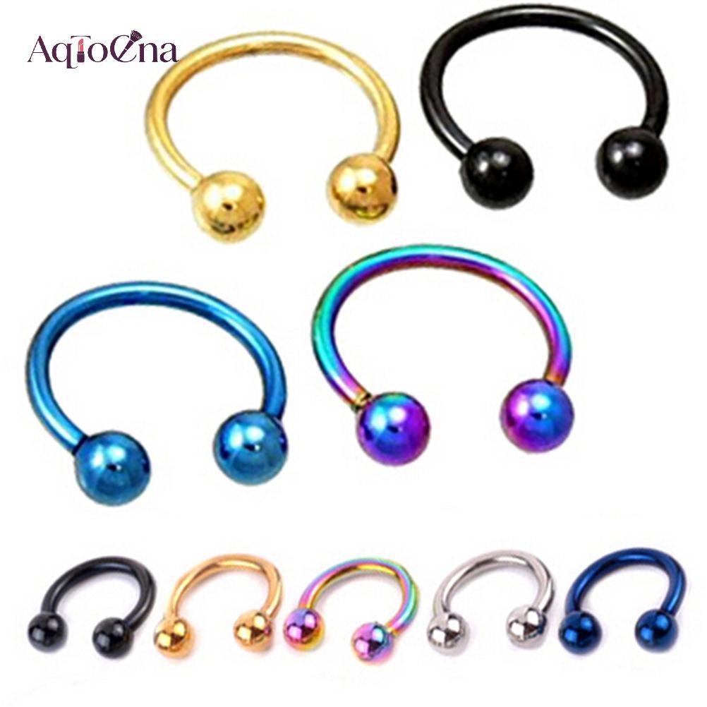 AqToCna 1 Cái Giả Mũi Nhẫn Môi Tai Mũi Kẹp Trên Giả Xuyên Mũi Môi Vòng Bông Tai AqToCna