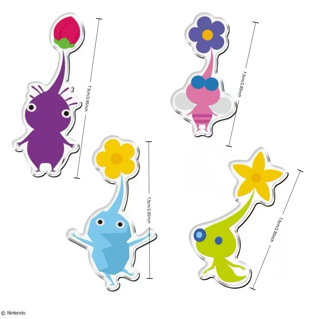 Pikmin pikmin Tủ Lạnh Dán Acrylic Trong Suốt Cao Tủ Lạnh Dán Từ Tủ Dán Trang Trí Tủ Lạnh Nintendo pi