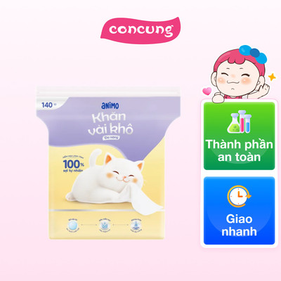 Khăn vải khô đa năng Animo (140 tờ)