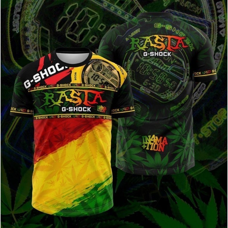 Áo thun 2026 [mới] thăng hoa gshock rasta 2.0 | Tay ngắn | Tay dài | Vòng cổ | Plus saiz 3d áo thun 