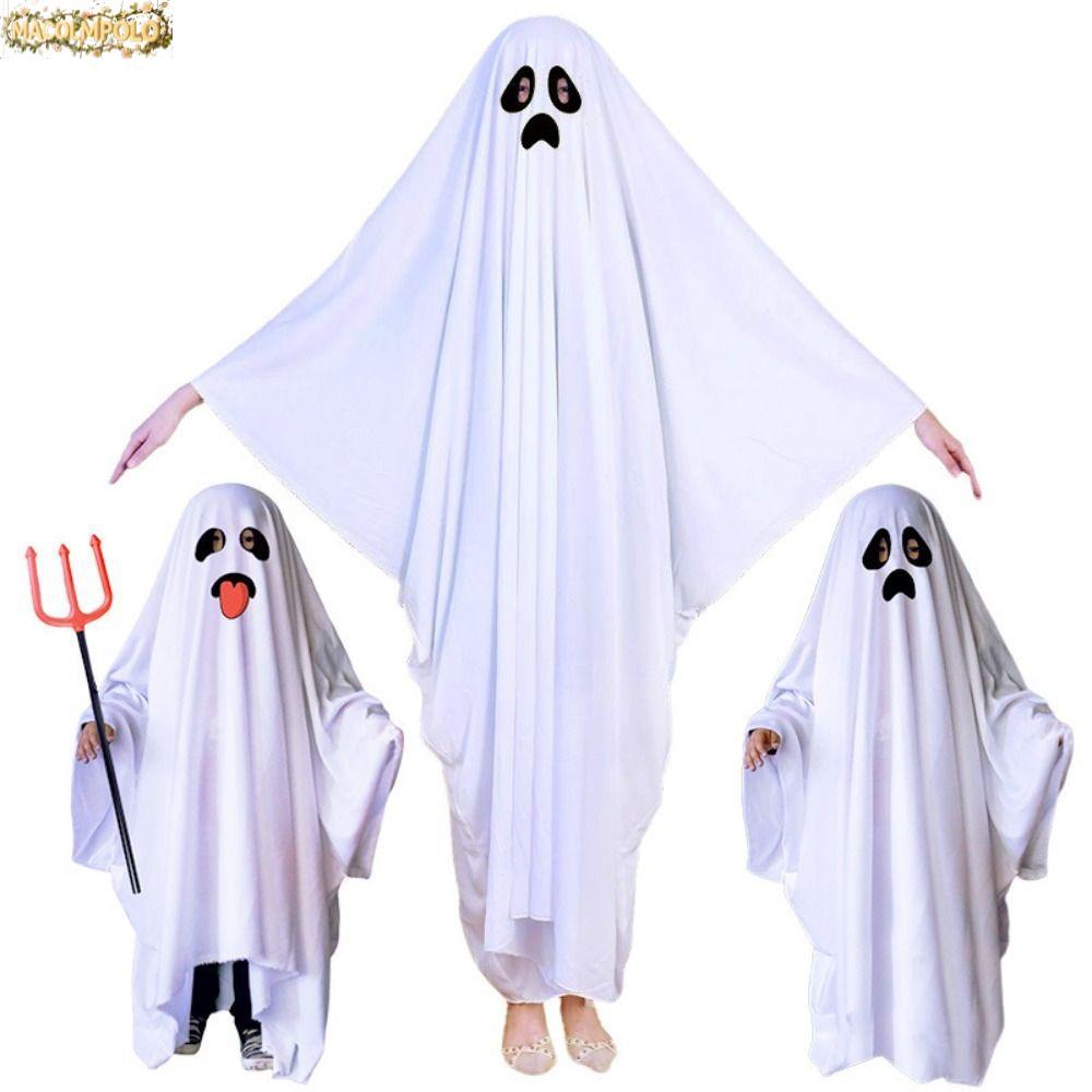 DESERT Halloween Ghost Cloak, White Boo Ghost Halloween Ghost Trang phục ma thuật, Đáng sợ Trick-or-