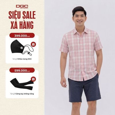 Áo Sơ Mi Ngắn Tay DGC Dáng Ôm Perfect Fit, Phong Cách Trẻ Trung, Chất Vải Mềm Nhẹ - SASNBD50M-S
